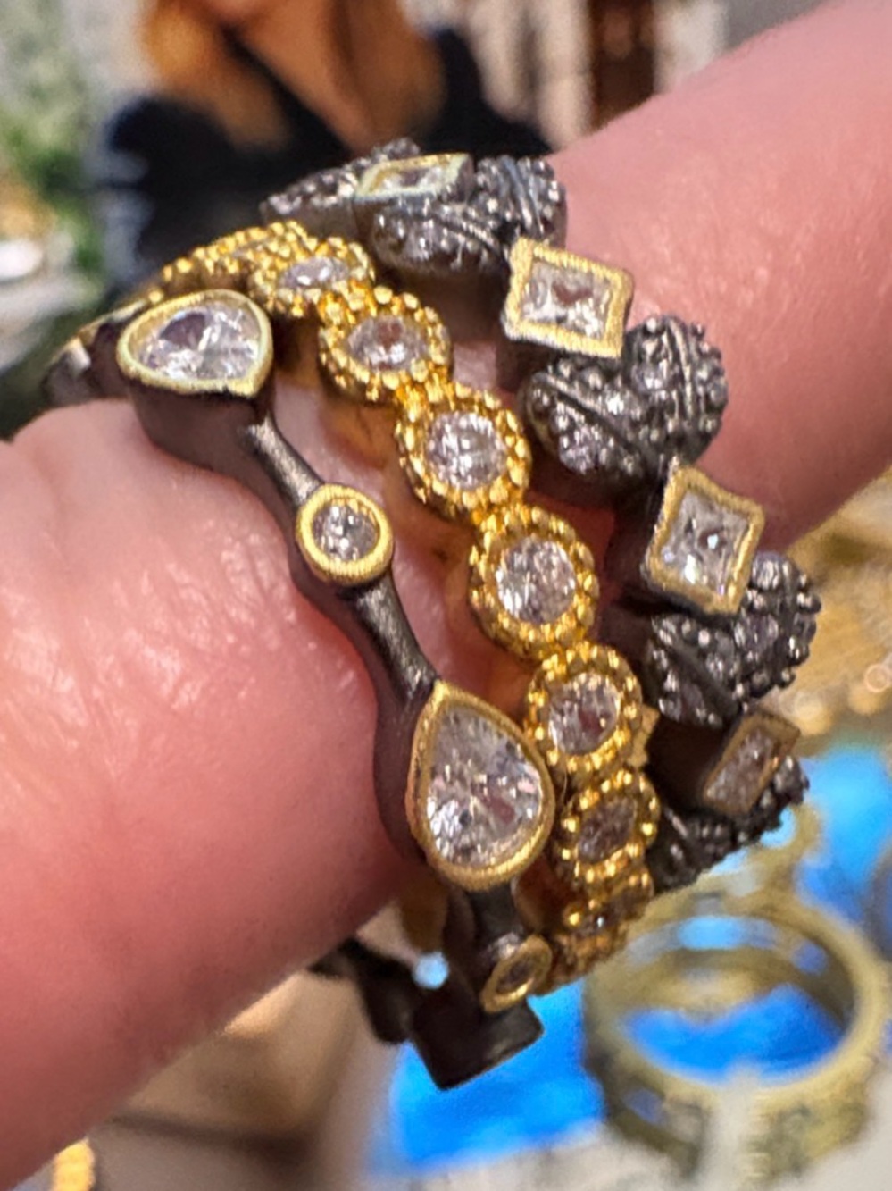 Freida Rothman size 9 Stackable Rings - 3 rings